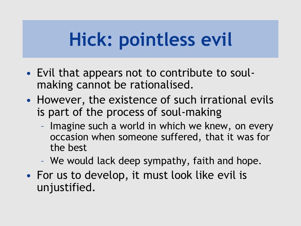 The Evidential Problem of Evil